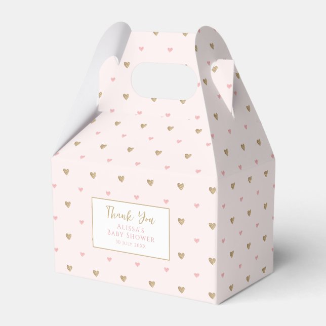 Elegante Pink Baby Dusche Geschenkschachtel (Vorderseite)