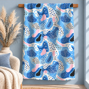 Elegante Pink Blau Memphis Formen Wurfdecke Des Sherpadecke