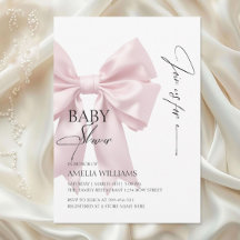 Elegante Pink Bow Baby Dusche Einladung