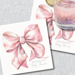 Elegante Pink Bow Baby Dusche Serviette