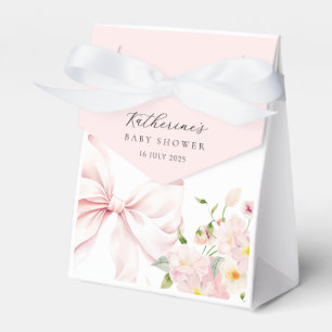 Elegante Pink Bow Floral Baby Dusche Geschenkschachtel