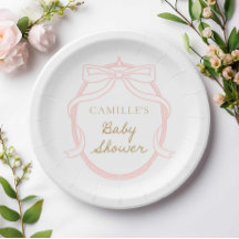 Elegante Pink Bow Girl Baby Dusche