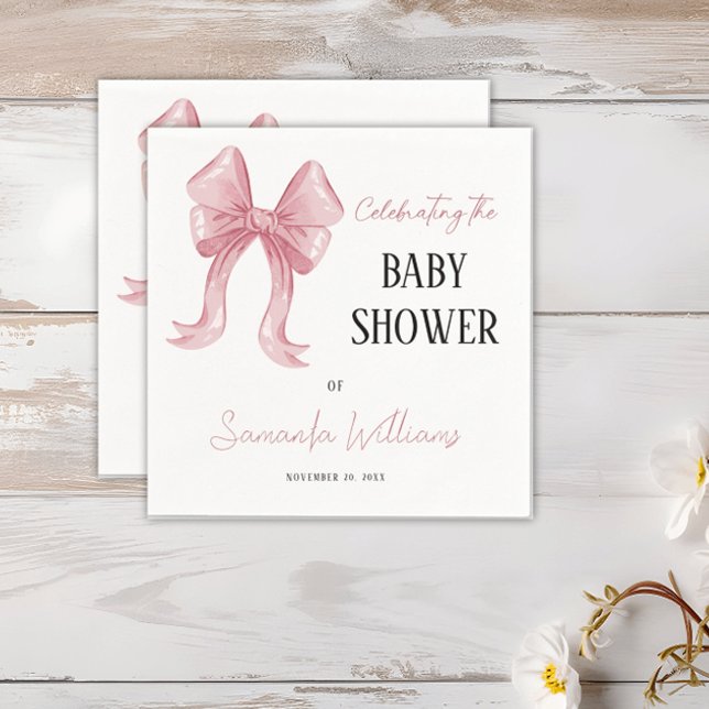 Elegante Pink Bow Girl Baby Dusche Serviette (Von Creator hochgeladen)