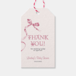 Elegante Pink Bow Girl Baby Dusche Vielen Dank Geschenkanhänger