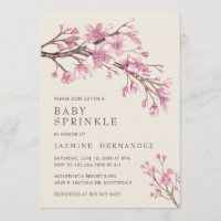 Elegante Pink Cherry Blossom Girl Baby Sprinkle
