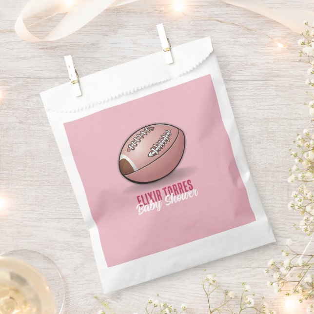 Elegante Pink Football Baby Dusche Geschenktütchen (Ausgeschnitten)