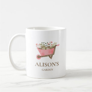 Elegante Pink Gingham Watercolor Garden Tasse