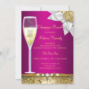 Elegante Pink Gold Weiße Champagner-Brunch-Einladu Einladung
