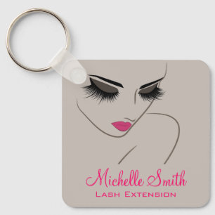 Elegante Pink-Grau-Wimpernverlängerung-Beauty-Salo Schlüsselanhänger