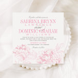 Elegante Pink Gray Floral Peony Wedding Einladung<br><div class="desc">Elegantes und romantisches Hochzeitsdesign in Rosa und Zinngrau. Format der Quadratkarte.</div>