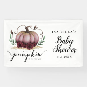 Elegante Pink Little Pumpkin Baby Dusche Banner