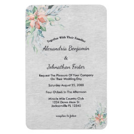 Elegante Pink Peach Blume Bouquet Wedding Magnet