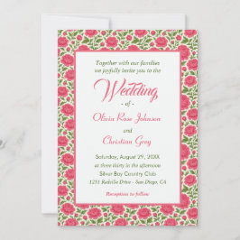 Elegante Pink Peony Floral Wedding Einladung