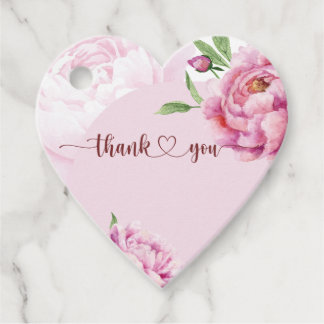 Elegante Pink Pfingstrose Danke Geschenkanhänger