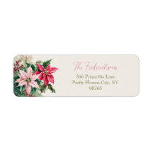 Elegante Pink Poinsettias Weihnachtsfeiertage Rück