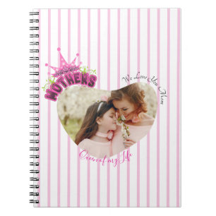 Elegante Pink Queen Krone Happy Mothers Day Fotos Notizblock