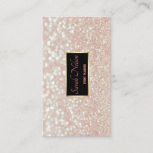 Elegante Pink Sequins Business Card Visitenkarte