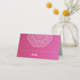 Elegante Pink und White Paisley Indian Wedding Platzkarte