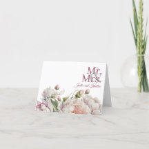 Elegante Pink White Floral Peonies Wedding