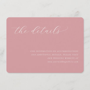 Elegante Pinkfarbene Minimalistische Kalligrafie Begleitkarte