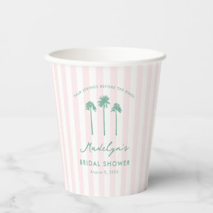 Elegante Pinkgrüne Palm Springs Bridal Shower Pappbecher