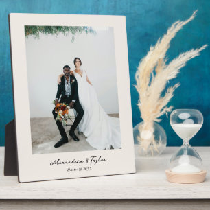 Élégante Plaque photo Mariage personnalisée modern