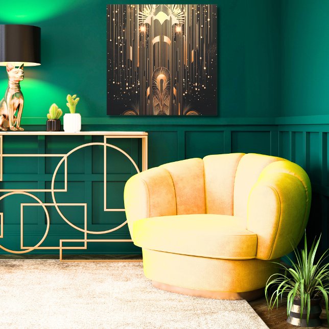 Elégante pluie d'or sur Black Art Déco (Créateur téléchargé)