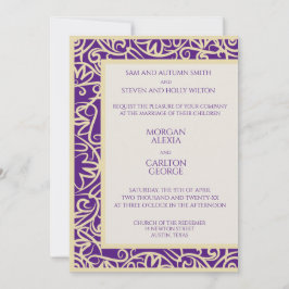 Elegante Plum und Beige Einladung für jeden Anlass