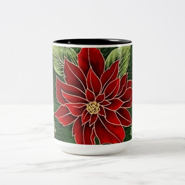 Elégante Poinsettia café Mug de Noël (Centre)