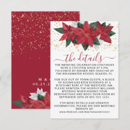 Elegante Poinsettia Details zur Weihnachtszeit Begleitkarte