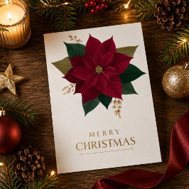 Elegante Poinsettia Frohe Weihnachten Grußkarte