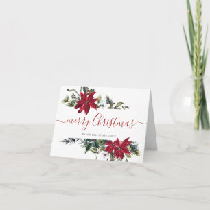 Elegante Poinsettia Weihnachtsgrüße Feiertagskarte