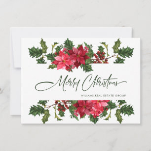 Elegante Poinsettia Weihnachtsgrüße Feiertagskarte
