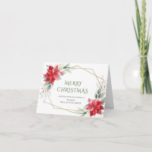 Elegante Poinsettia Weihnachtsgrüße Feiertagskarte