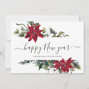 Elegante Poinsettia Weihnachtsgrüße Feiertagskarte