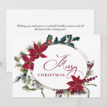 Elegante Poinsettia Weihnachtsgrüße