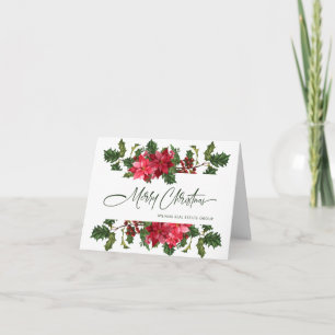 Elegante Poinsettia Weihnachtsgrüße Feiertagskarte