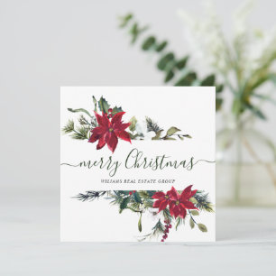Elegante Poinsettia Weihnachtsgrüße Feiertagskarte