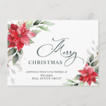 Elegante Poinsettia Weihnachtsgrüße