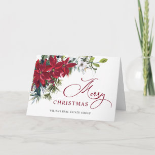 Elegante Poinsettia Weihnachtsgrüße Feiertagskarte