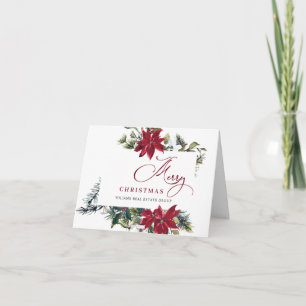 Elegante Poinsettia Weihnachtsgrüße Feiertagskarte