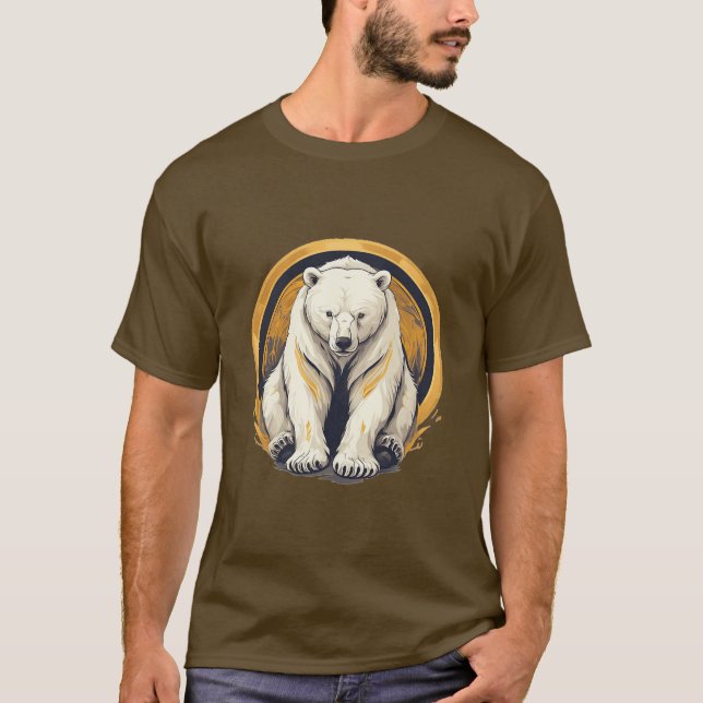 Elegante Polar Bear Illustration T-Shirt (Vorderseite)