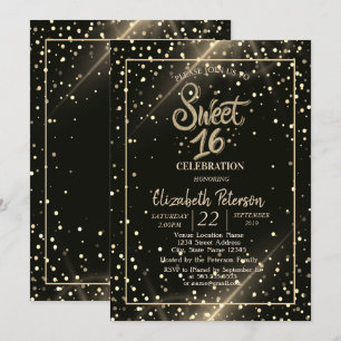 Elegante Polka Dots, Sweet 16 Party Einladung