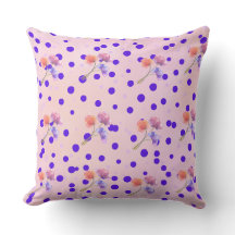 Elegante Polka Dots und Blumenmuster Kissen