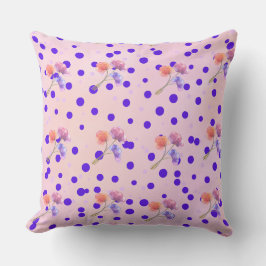 Elegante Polka Dots und Blumenmuster Kissen