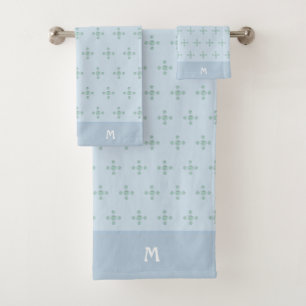 Elegante Polka-Punkte auf wundervollem Blau Badhandtuch Set