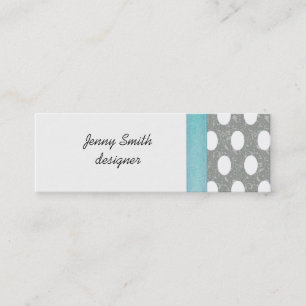 Elegante Polka-Punkte Mini Visitenkarte