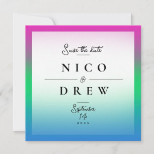 Elegante polysexuelle Stolz-Hochzeit Save The Date