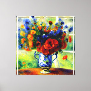 Elegante Poppies Blumenvase von Window Canvas Prin Leinwanddruck