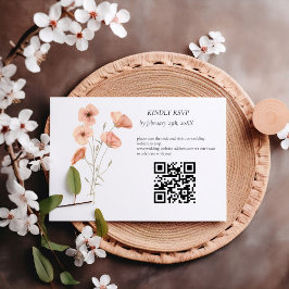Elegante Poppy Meadow Orange Blume Hochzeitdetails RSVP Karte